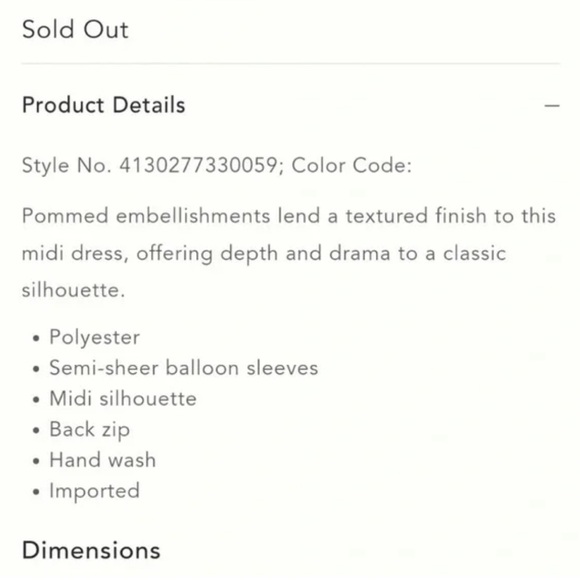 ANTHROPOLOGIE | Eri + Ali "Michaela" Pommed Midi Dress - Picture 6 of 6